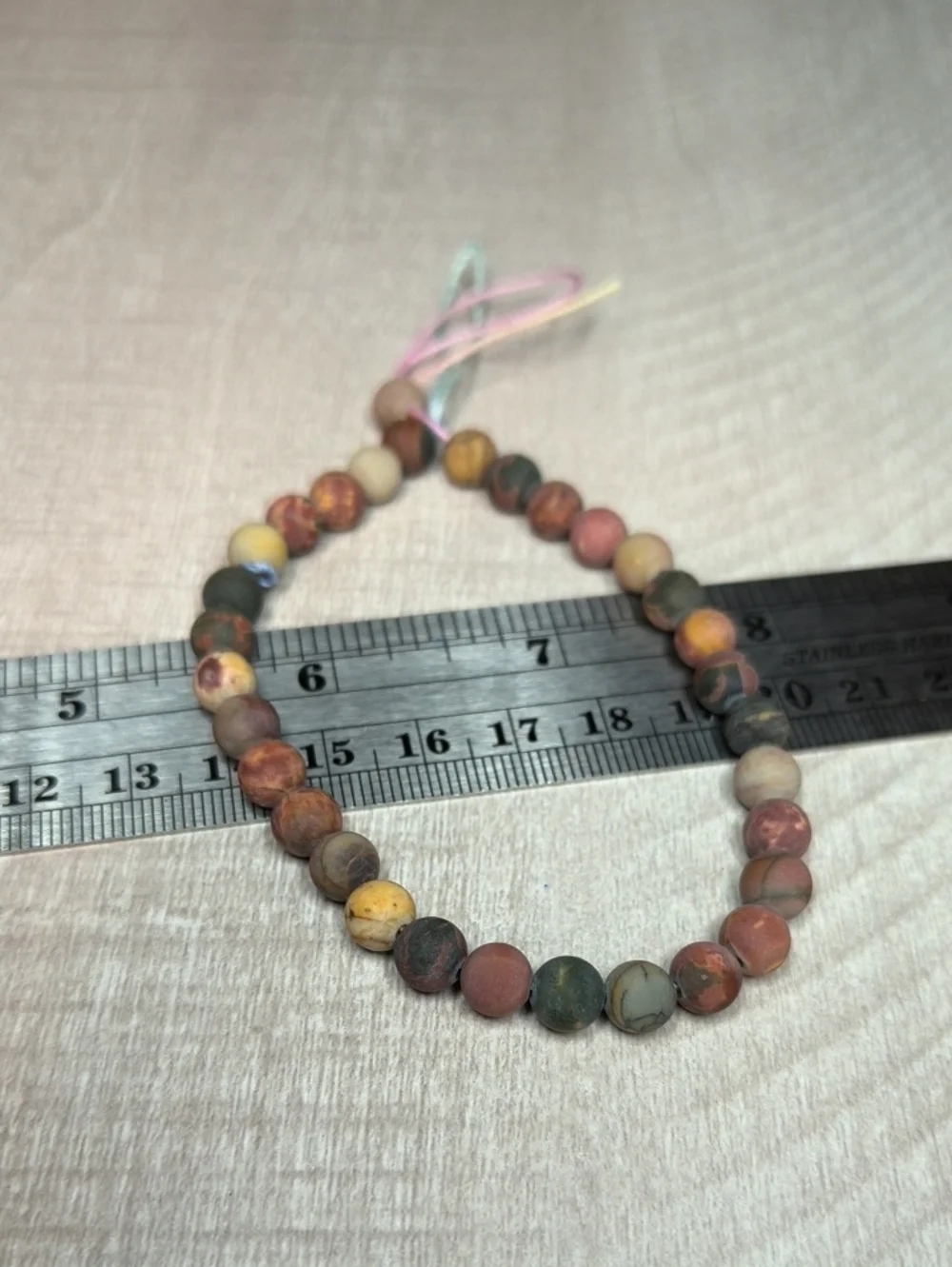#5- 6mm Matte Red Creek Jasper Beads - 8-inch Stone Strand